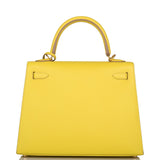 Hermes Kelly Sellier 25 Lime Epsom Gold Hardware