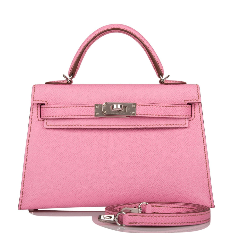 Hermes Kelly Sellier 20 Bubblegum Epsom Palladium Hardware