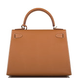 Hermes Kelly Sellier 28 Gold Epsom Palladium Hardware