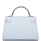 Hermes Kelly Sellier 20 Bleu Brume Epsom Gold Hardware