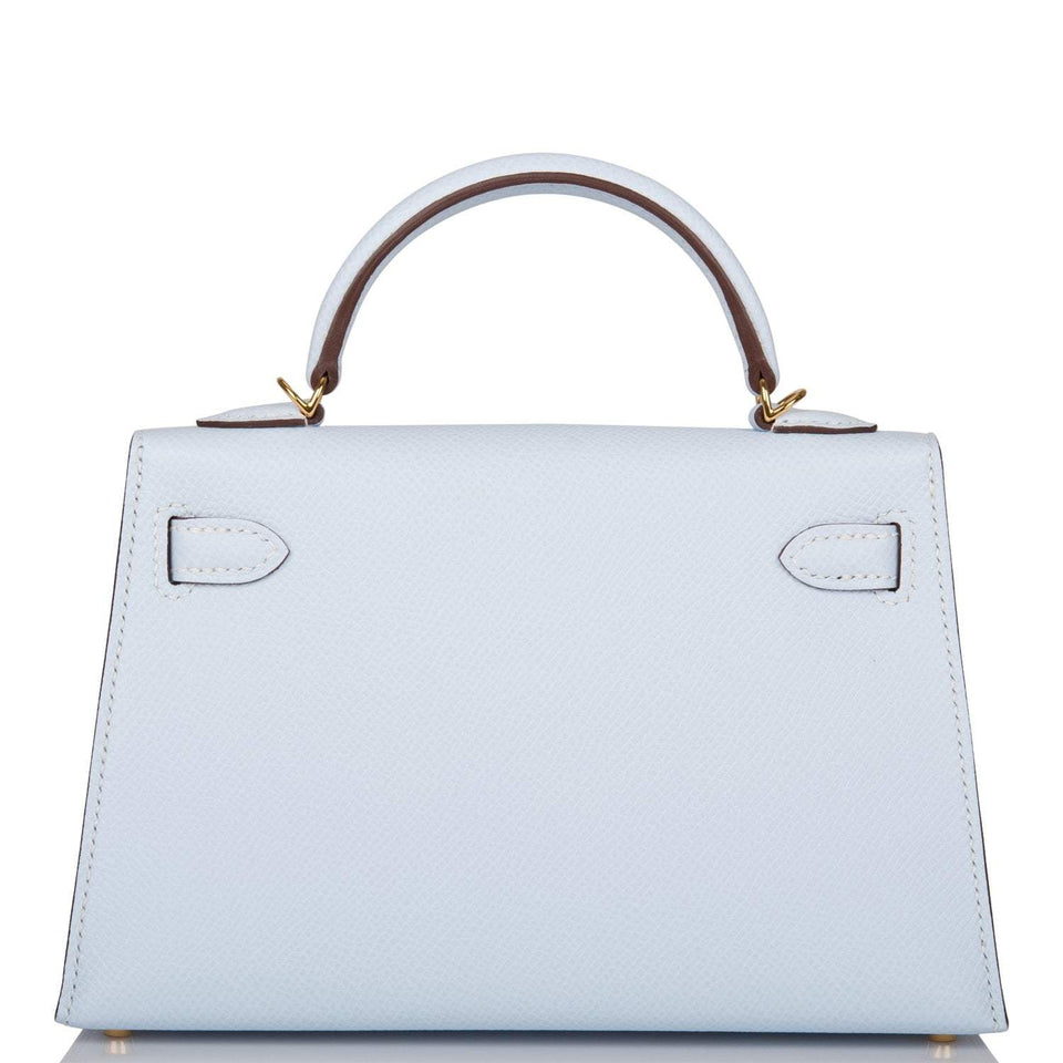 Hermes Kelly Sellier 20 Bleu Brume Epsom Gold Hardware