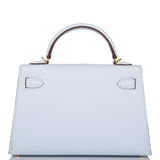 Hermes Kelly Sellier 20 Bleu Brume Epsom Gold Hardware