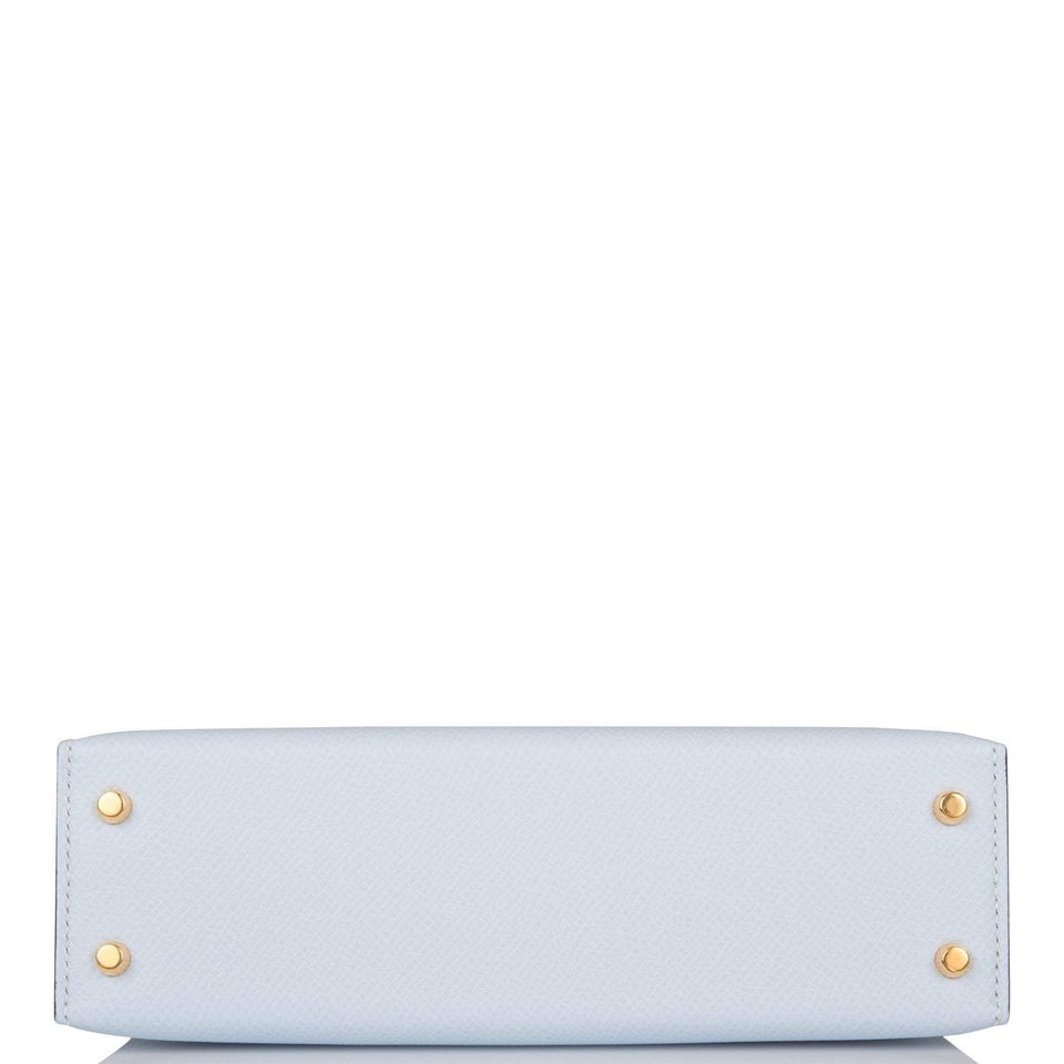 Hermes Kelly Sellier 20 Bleu Brume Epsom Gold Hardware