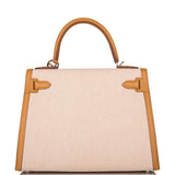 Hermes Kelly Sellier 28 Sesame Toile and Swift Palladium Hardware