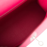 Hermes Kelly Sellier 25 Rose Mexico Epsom Palladium Hardware