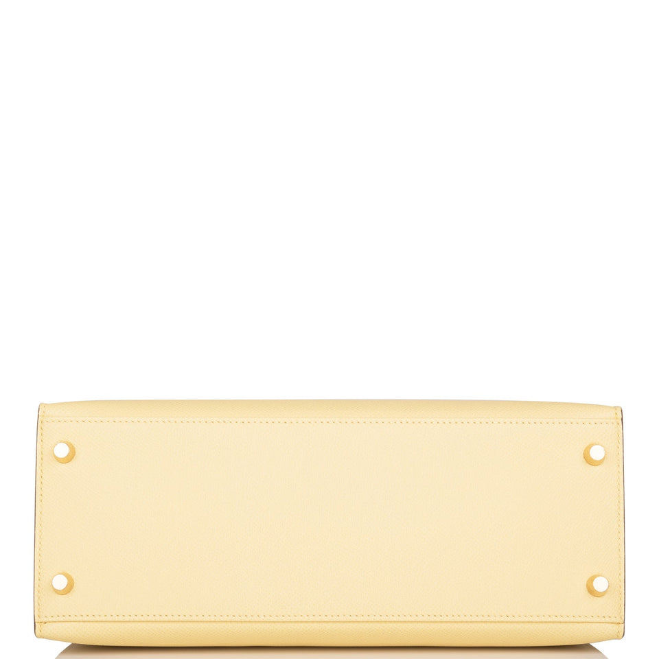 Hermes Kelly Sellier 28 Jaune Poussin Epsom Gold Hardware