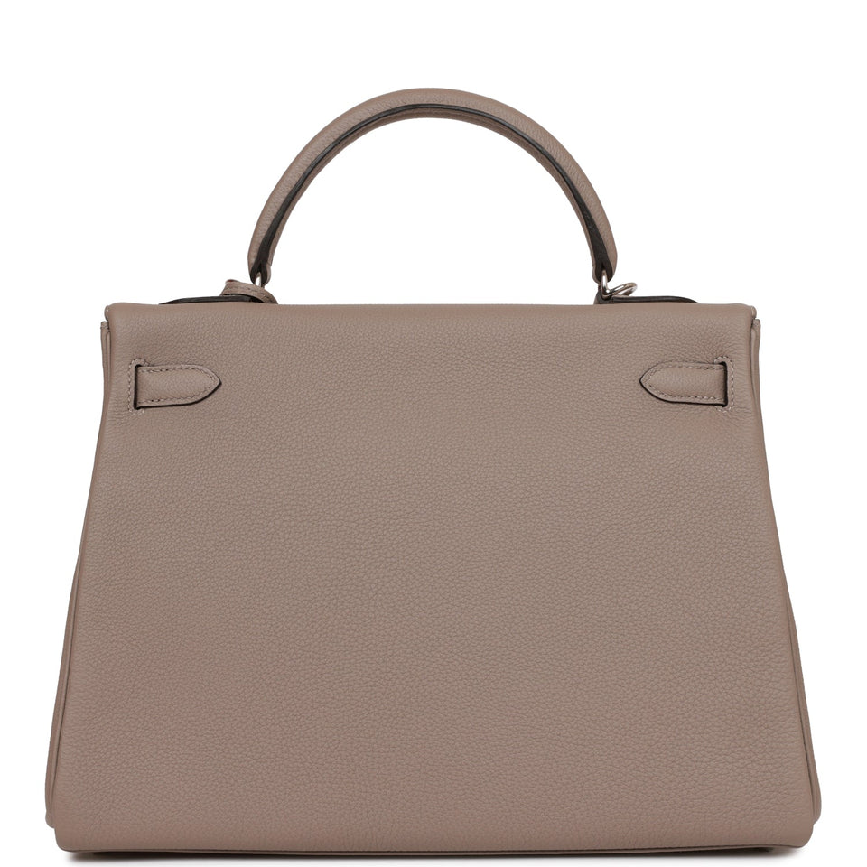Hermes Kelly Retourne 32 Gris Asphalte Togo Palladium Hardware