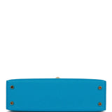 Hermes Kelly Sellier 20 Bleu Frida Chevre Gold Hardware