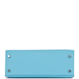 Hermes Kelly Sellier 25 Celeste Epsom Palladium Hardware