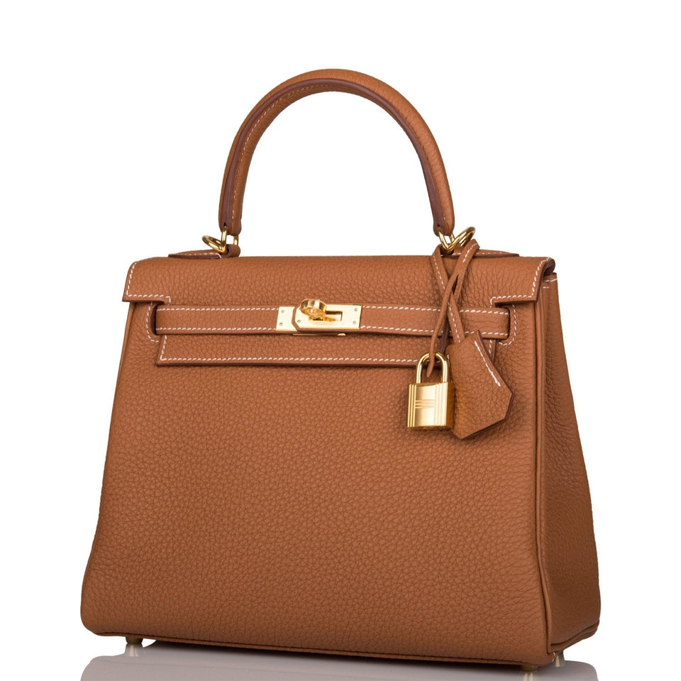 Hermes Kelly Retourne 25 Gold Togo Gold Hardware