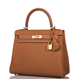 Hermes Kelly Retourne 25 Gold Togo Gold Hardware