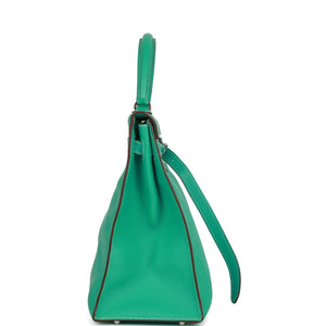 Hermes Kelly Flat 35 Lagoon Swift Palladium Hardware