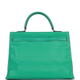 Hermes Kelly Flat 35 Lagoon Swift Palladium Hardware