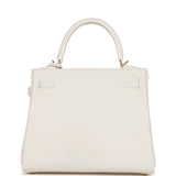 Hermes Kelly Retourne 25 White Swift Gold Hardware