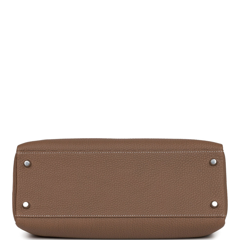 Hermes Kelly Retourne 32 Etoupe Togo Palladium Hardware