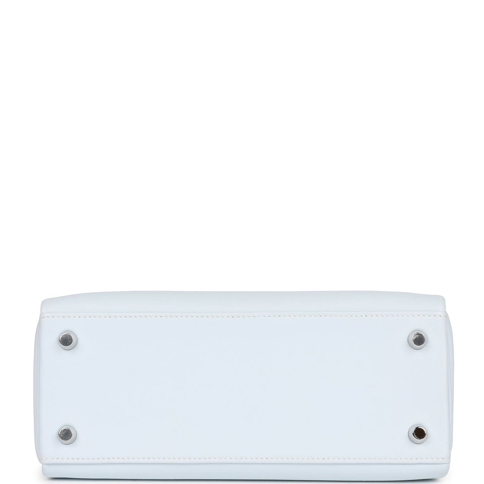 Hermes Kelly Retourne 25 Bleu Brume Swift Palladium Hardware