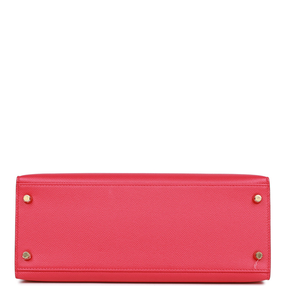Hermes Kelly Sellier 28 Rose Extreme Epsom Gold Hardware