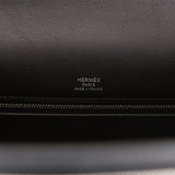 Hermes Kelly Sellier 28 Black Toile and Swift Palladium Hardware