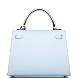 Hermes Kelly Sellier 25 Bleu Brume Epsom Gold Hardware