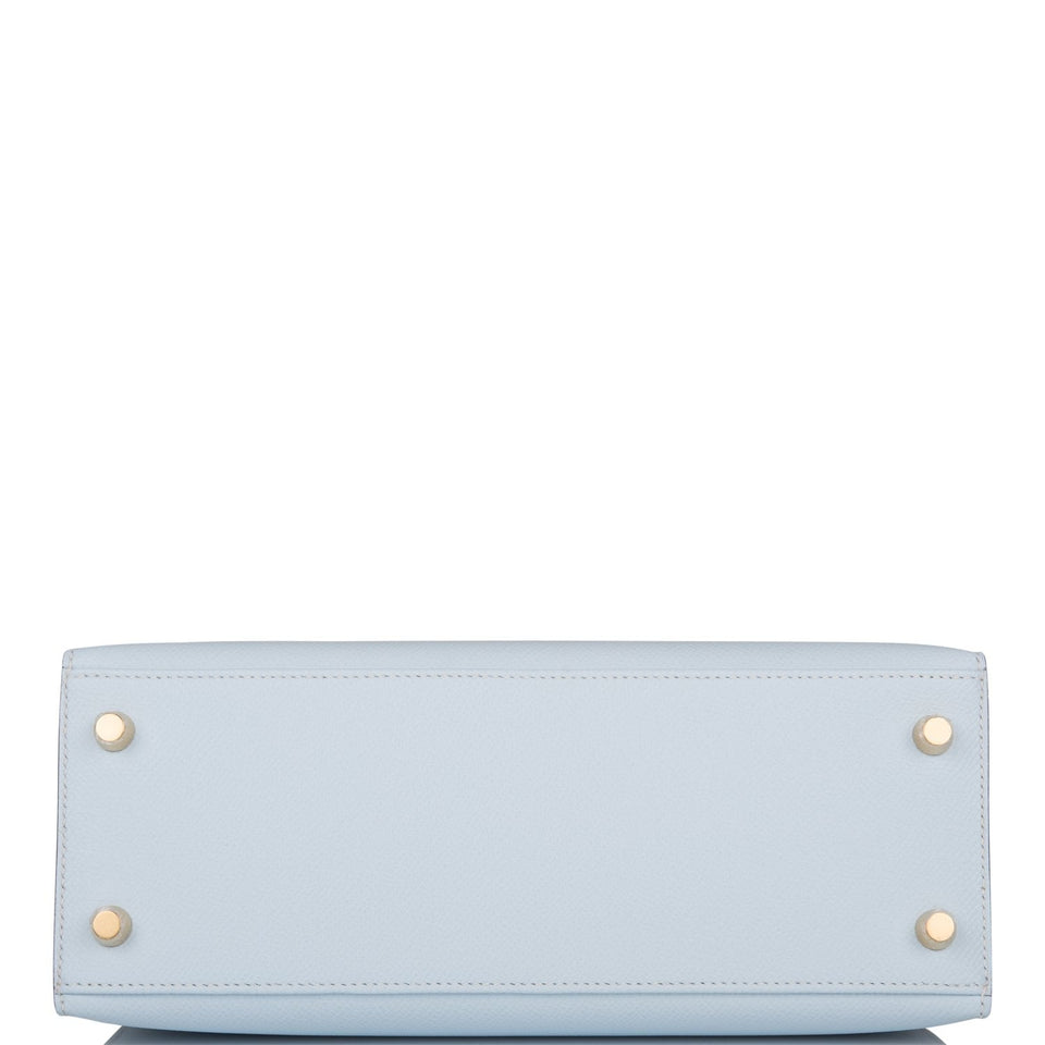 Hermes Kelly Sellier 25 Bleu Brume Epsom Gold Hardware