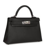 Hermes Kelly Sellier 20 Black Epsom Palladium Hardware
