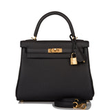 Hermes Kelly Retourne 25 Black Togo Gold Hardware