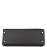 Hermes Kelly Sellier 28 Black Epsom Palladium Hardware
