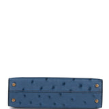 Hermes Kelly Sellier 20 Bleu Iris Ostrich Gold Hardware