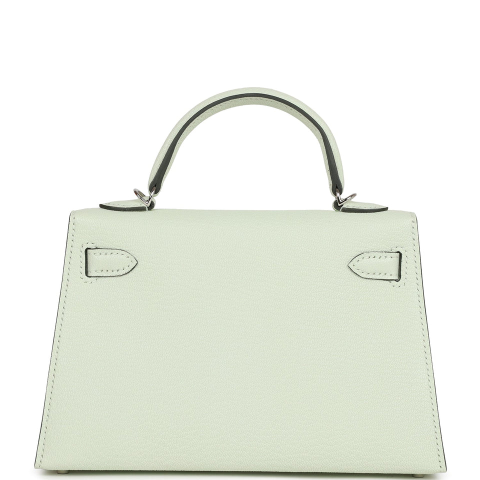 Hermes Kelly Sellier 20 Vert Fizz Chevre Palladium Hardware