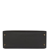 Hermes Kelly Sellier 28 Black Epsom Gold Hardware