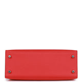 Hermes Kelly Sellier 25 Rouge de Coeur Verso Epsom Palladium Hardware