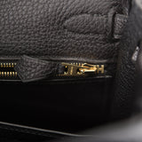 Hermes Kelly Retourne 25 Black Togo Gold Hardware