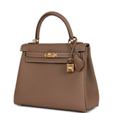 Hermes Kelly Retourne 25 Etoupe Togo Gold Hardware