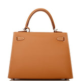 Hermes Kelly Sellier 25 Gold Epsom Palladium Hardware