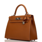 Hermes Kelly Sellier 28 Gold Epsom Palladium Hardware