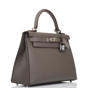 Hermes Kelly Sellier 28 Etain Epsom Palladium Hardware
