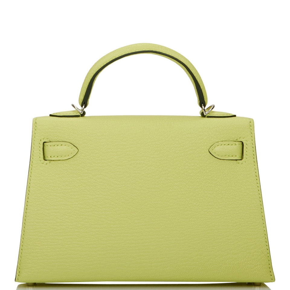 Hermes Kelly Sellier 20 Jaune Bourgeon Chevre Palladium Hardware