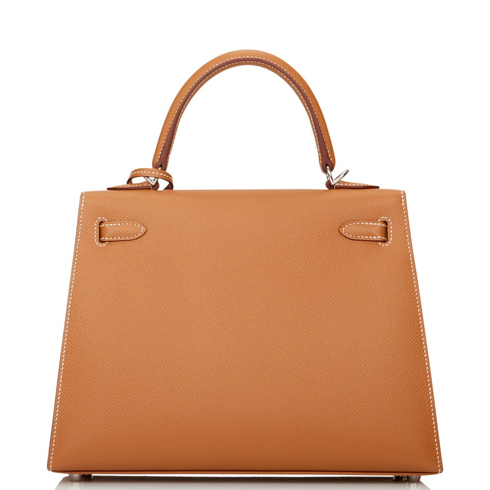Hermes Kelly Sellier 25 Gold Epsom Palladium Hardware