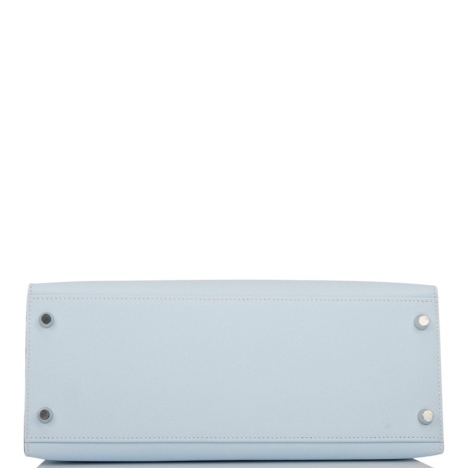 Hermes Kelly Sellier 28 Bleu Brume Epsom Palladium Hardware