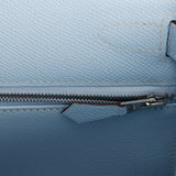 Hermes Kelly Sellier 28 Bleu Brume Epsom Palladium Hardware