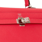 Hermes Kelly Sellier 25 Rose Extreme Epsom Palladium Hardware