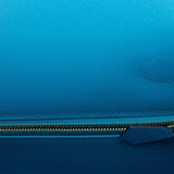 Hermes Kelly Sellier 28 Bleu Frida Epsom Gold Hardware