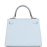 Hermes Kelly Sellier 25 Bleu Brume Epsom Palladium Hardware