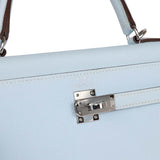 Hermes Kelly Sellier 25 Bleu Brume Epsom Palladium Hardware