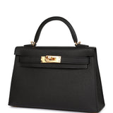 Hermes Kelly Sellier 20 Black Epsom Gold Hardware Deposit 1