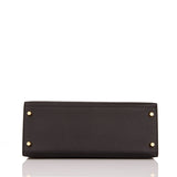 Hermes Kelly Sellier 28 Black Epsom Gold Hardware
