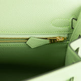 Hermes Kelly Sellier 25 Vert Criquet Epsom Gold Hardware