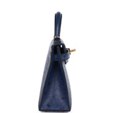 Hermes Kelly 20 Bleu Saphir Ostrich Gold Hardware