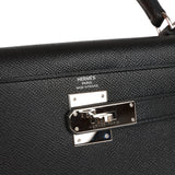 Hermes Kelly Sellier 28 Black Epsom Palladium Hardware