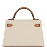 Hermes Special Order (HSS) Kelly Sellier 20 Craie and Biscuit Epsom Gold Hardware